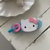 Pasador de Botón de Gato Kt Color Contrastante Estilo Girly Pasador para Recogido Parcial Pasador Pasador Joyería Pinza de Pato Grande