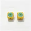Miçangas Quadradas Coração Coloridas Acrílicas para Corrente de Celular, Colar, Pingente e Outros Acessórios de Joia DIY