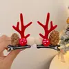 Pinza para el Cabello de Reno Navideño para Mujer Pinza para el Cabello de Fiesta Festiva Accesorio para el Peinado Accesorios de Disfraz Cosplay Lindo Doble Pinza Accesorios para el Cabello