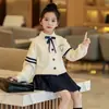 Conjunto de Estilo Academia para Niñas, Nuevo Modelo Primavera y Otoño 2025, Estilo Británico JK, Falda Plisada Versión Coreana, Vestido de Presentación, Moderno