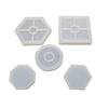 Molde de silicona para taza de té con base de flor cuadrada de seis lados con pegamento de cristal DIY Triumphant, juego de espejos