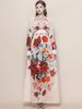 Foto Real de un Vestido Vintage Estilo Corte para Mujer con Cinturón de Lazo, Cuello en V, Mangas de Farol, Estampado y Falda Amplia