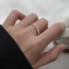 Anillo de línea simple de estilo coreano para mujer, anillo suave geométrico para dedo, estilo frío, ligero, de lujo, simple, personalizado, anillo de dedo índice abierto