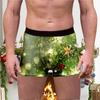 Comercio transfronterizo Ropa interior estampada para hombre de Navidad Europa y Estados Unidos nuevos cómodos transpirables de seda de leche boxers de cintura