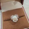 Atacado de Pérolas de Zhuji Conjunto de Pérolas Naturais de Água Doce 9-10mm Brincos de Zircônia Espiral Pingente Anel Conjunto de Três Peças