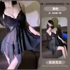 Gato Noturno Lingerie Erótica Doce Renda de Malha Patchwork Decote Profundo Tentação Sexy Transparente Costas Abertas Camisola Pijama para Casa