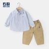 Conjunto de Ropa de Otoño Estilo Europeo para Niños, Camisa y Pantalones Largos para Niños Pequeños, Ropa Infantil, Camisa de Bebé, Pantalones Casuales de Primavera y Otoño para Niños
