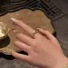 Anillo de Plata Pura 9999 Doble Hoja de Loto Plata de Ley Esmalte Dorado Anillo Calado Nuevo Chinoiserie Estilo Nacional Regalo para Amigos