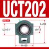 Rolamento esférico externo com alojamento UCT204 UCT205 UCT206 UCT207 UCT208 alojamento de rolamento de assento deslizante