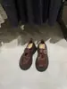 Mocassins femininos estilo Grapema de couro lavado ultrassuave, estilo britânico, sem cadarço, com fivela de cinto e design que aumenta a altura com sola grossa