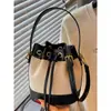 Bolso para Mujer 2026 Nuevo de Moda Estilo Coreano Versátil Bolso de Hombro Cruzado Tejido con una Textura Elegante y Bolso Cubo de Bloques de Color