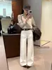 Jeans de pierna estrecha y ancha Su Xin Lan/YOUMO estilo coreano, elásticos en cuatro direcciones, diseño de bolsillo 17519-7 (viene con cinturón)