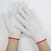 Guantes blancos de protección laboral al por mayor, engrosados y resistentes al desgaste, hechos de punto de algodón puro, guantes de algodón de calidad para jardinería, adecuados para reparaciones de automóviles y trabajos en obras de construcción