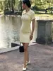 Vestido con Volantes Estilo Europeo y Americano Verano Retro Francés Europeo y Americano Transfronterizo 2026 Estilo Hepburn Vestido de Punto Ajustado Mujer