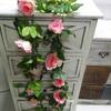 Flor de simulación de vid de rosa sala de estar tubería de aire acondicionado enrollamiento refugio flor falsa 16 vid de rosa venta al por mayor punto