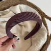 Diadema de tela a rayas estilo coreano con esponja y ala ancha, adecuada para frentes amplias, para lavarse la cara, cubrir mechones rebeldes y como accesorio para el cabello de uso diario para ir al trabajo.