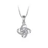 Colar de Trevo de Quatro Folhas Cravejado de Diamantes Feminino Corrente de Clavícula Flor Pingente de Diamante Mosan Simulação de Fornecimento Ao Vivo Colar de 1 quilate