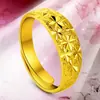 Anel de ouro de areia vietnamita feminino, não desbota, anel versátil, temperamento, banhado a ouro, anel de amor vivo, abertura ajustável, atacado