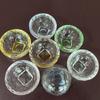 Cuenco de cristal con fondo cuadrado, cuenco de vidrio transparente, taza colorida, adornos, cuenco de belleza, suministros para hotel