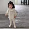 Macacão Infantil 2025 Outono Novo Estilo Coreano Roupas Infantis Roupas de Menina Legging com Bolsa Roupas de Bebê para o Outono