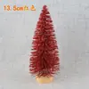 Decoração transfronteiriça pequena árvore de Natal seda de sisal torre de neve azul verde dourado e prateado vermelho mini enfeites de árvore de Natal 3-