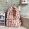 Japonês ins estilo artístico fresco xadrez mochila estudante do campus do ensino médio mochila feminina de outono e inverno mochila de viagem