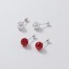 Pendientes Nalan s925 de plata con diamantes rojos, estilo coreano, elegantes y con personalidad, con cuentas roscadas, sencillos, para mujer, G8896