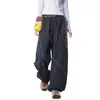 Calça Jogger Masculina/Feminina para Outono 2025, Perna Reta, Solta, Cor Sólida, Costura Superior, Caimento Fluido, Design Casual, Estilo Casal, Calça Longa