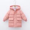 Comércio Exterior Transfronteiriço Roupas de Inverno Infantis, Jaqueta Acolchoada de Algodão de Comprimento Médio para Crianças, Casaco Espessado com Capuz para Crianças Pequenas e Médias, Jaquetas para Meninos e Meninas