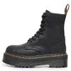 Botas de Motocicleta de Solado Grosso com 8 Furos Transfronteiriças para Mulheres 1460 Zíper Lateral Marrom Crazy Horse Botas Curtas Couro Genuíno Plataforma Botas de Trabalho