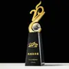 Trofeo de Alta Calidad para Aniversario Trofeo Personalizado de Cristal y Metal 5 10 15 20 Años Premio Souvenir para Reunión Anual de Empresa