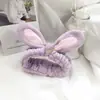 Bonita diadema con orejas de conejo tridimensionales para lavarse la cara, aplicar maquillaje, mascarilla, banda para el cabello, accesorios para el cabello de Corea del Sur, tocados, pinzas para el cabello