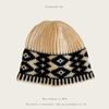 Atacado Coreia do Sul 2024 Novo Outono e Inverno Vintage Jacquard Lã Chapéu Tricotado Feminino Japonês Combina com Tudo Mostra Rosto Pequeno Chapéu Frio