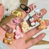 Llavero de Galleta Estilo Japonés Animal Dibujo Animado Lindo Colgante Accesorios para Mochila de Estudiante Pingüino Pequeño Gato Encanto