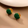 Brincos Novos com Gotejamento de Óleo de Feijão de Acácia Bola Orelha Feminino Luxo Leve Alto Padrão Nicho Esmalte Vento Frio Brincos Brincos