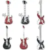 Mix 6 Pingentes Versáteis de Guitarra Europeus e Americanos para Hip-Hop Colares Personalizados Correntes de Suéter Acessórios de Joias Hip-Hop Atacado