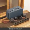 Set de Té Kung Fu de Viaje de Arena Púrpura Set Pequeño Bolsa Portátil Tetera Simple para el Hogar Regalo para Exteriores Logo