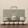 Caja de Regalo Set de Té Kung Fu Huangruyao Set para Regalar, Lujo Ligero Gama Alta Gaiwan Especial para Té Kung Fu Modelo Nuevo 2025