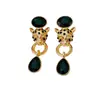 Brincos Vintage de Cabeça de Tigre com Strass em Forma de Gota Moda Retro Versáteis Brincos de Tarraxa com um Design Único