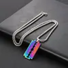 Aleación para Fundición a Presión Galvanizada Personalizada Aceite Goteando Hoja Colorida Personalizada Creativa Collar Hip-Hop Joyería Venta Directa de Fábrica