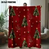 Promoção Quente da Amazon Manta de Flanela de Natal Manta Estampada com Papai Noel e Homem de Gengibre Manta de Sofá