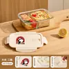 Xilekou Caja de Almuerzo de Vidrio Calentable en Microondas Caja Bento para Oficinistas, Contenedor Sellado de Grado Alimenticio para Conservar la Frescura