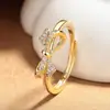 Anillo Ajustable de Diseño de Nicho de Lujo Ligero Anillo de Lazo de Gama Alta de Nicho Joyería para Mujer Venta al por Mayor Transfronteriza