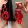Pendientes de Cadena Irregular con Borla de Acrílico Aguja de Plata Pendientes Exagerados Creativos Europeos y Americanos Pendientes de Nicho de Gama Alta para Mujeres