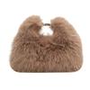 Bolsos para Mujer 2023 Invierno Nuevo Estilo Suave Piel Sintética de Conejo Bolso de Mano para Mujer Pequeño y Lindo Bolso de Hombro Único Cruzado Bolso Cuadrado Pequeño