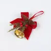 Decoraciones navideñas transfronterizas: adornos de campana dorada, ramas de pino artificiales, bayas rojas, colgantes de reno, pequeños adornos para el árbol de Navidad