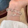 Elegante pulseira de pérolas com estrelas da moda para mulheres, pequena, fresca, alto senso, design de nicho requintado, joias atacado geração