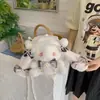 Bolsa transversal de pelúcia de coelho estilo soft girl japonesa Acessório Lolita bolsa de ombro fofa com corrente de pérolas atacado