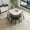 Mesa de comedor plegable que ahorra espacio para uso doméstico en apartamentos pequeños, juego de mesa y sillas para reuniones en tiendas, mesa redonda de recepción para ocio