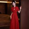 Novo Vestido de Noite de Noivado Cheongsam Estilo Chinês 2026 Novo Conjunto Branco Melhorado de Vestido para Brinde de Casamento para Mulheres